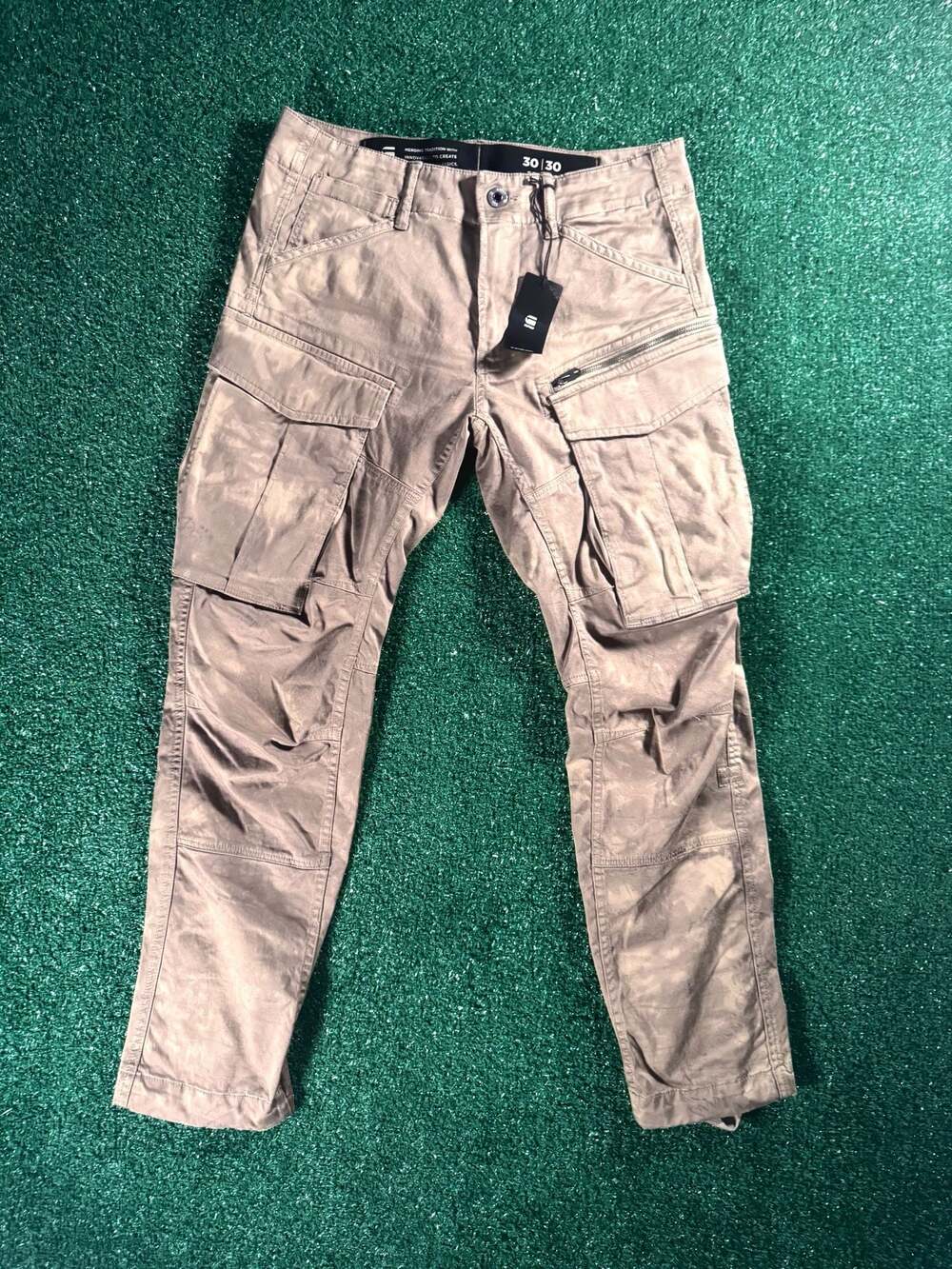 G-Star Raw Rovic Zip 3D Regular Tapered Cargo Pants Dune Size 30/30